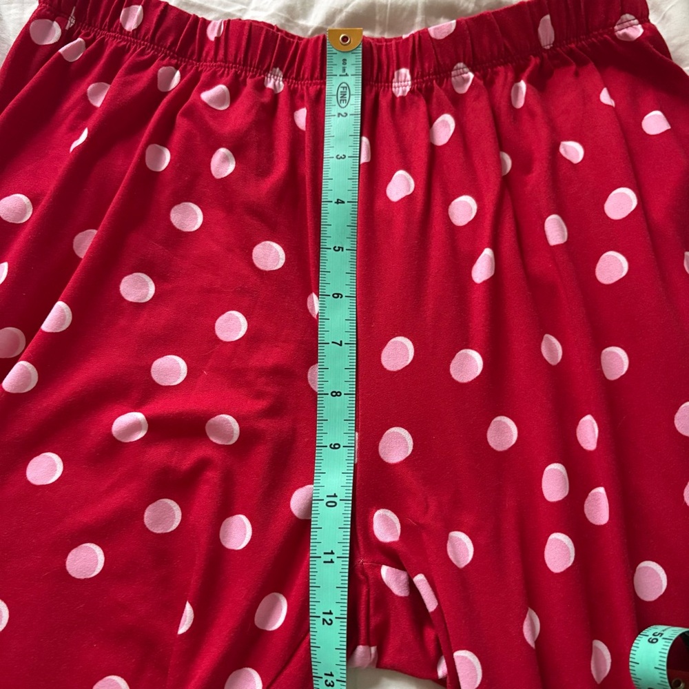 Kate Spade Red Pink Polka Dot Pajama Set Long Sleeve Pants Valentine - Picture 14 of 15